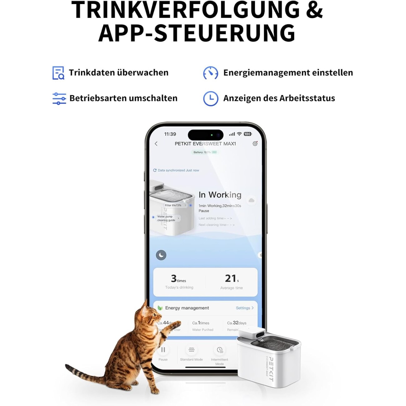 PetKit Kabelloser Katzen Trinkbrunnen Evermax