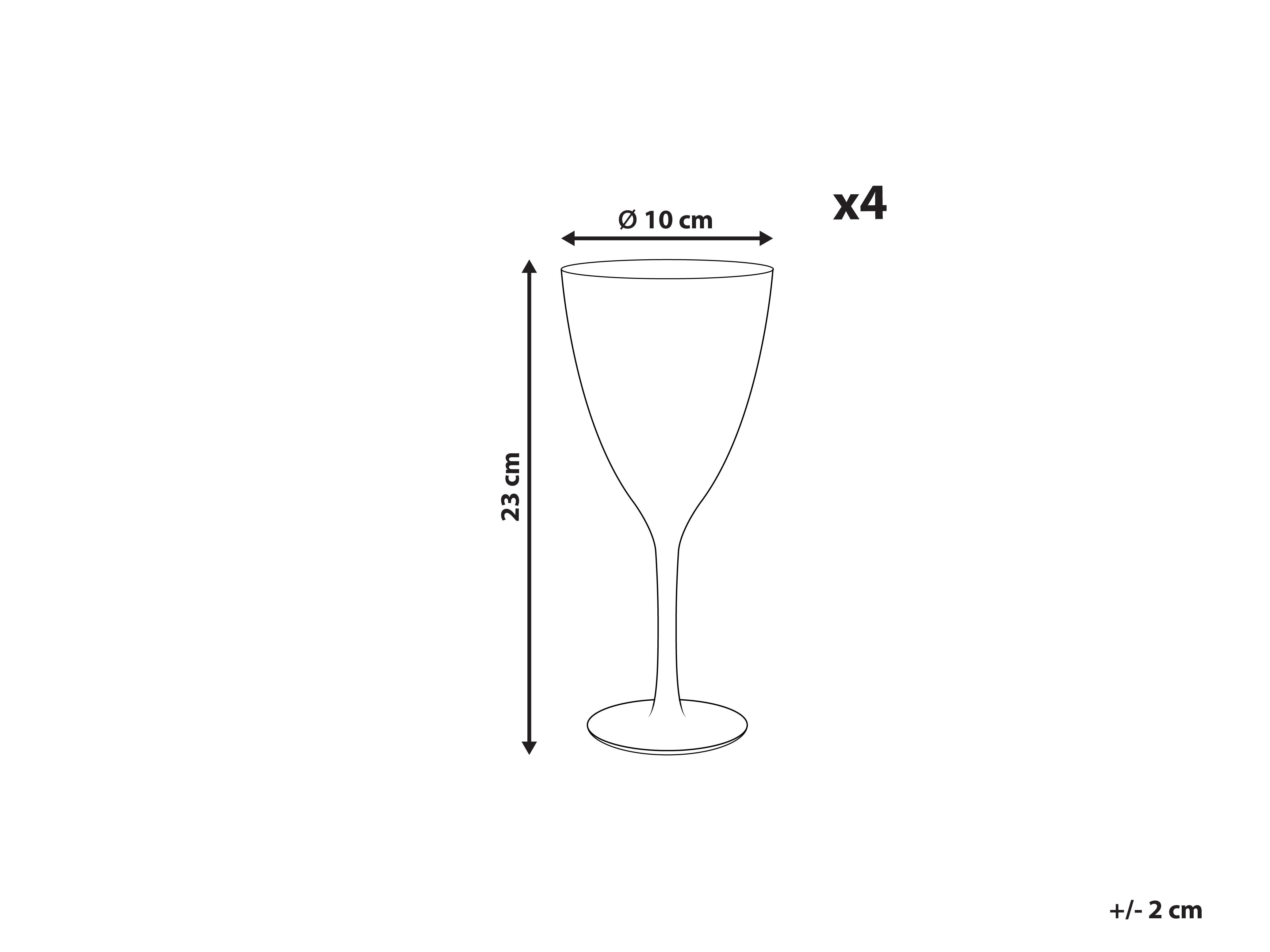 Set van 4 wijnglazen TOPAZ 380 ml Transparant
