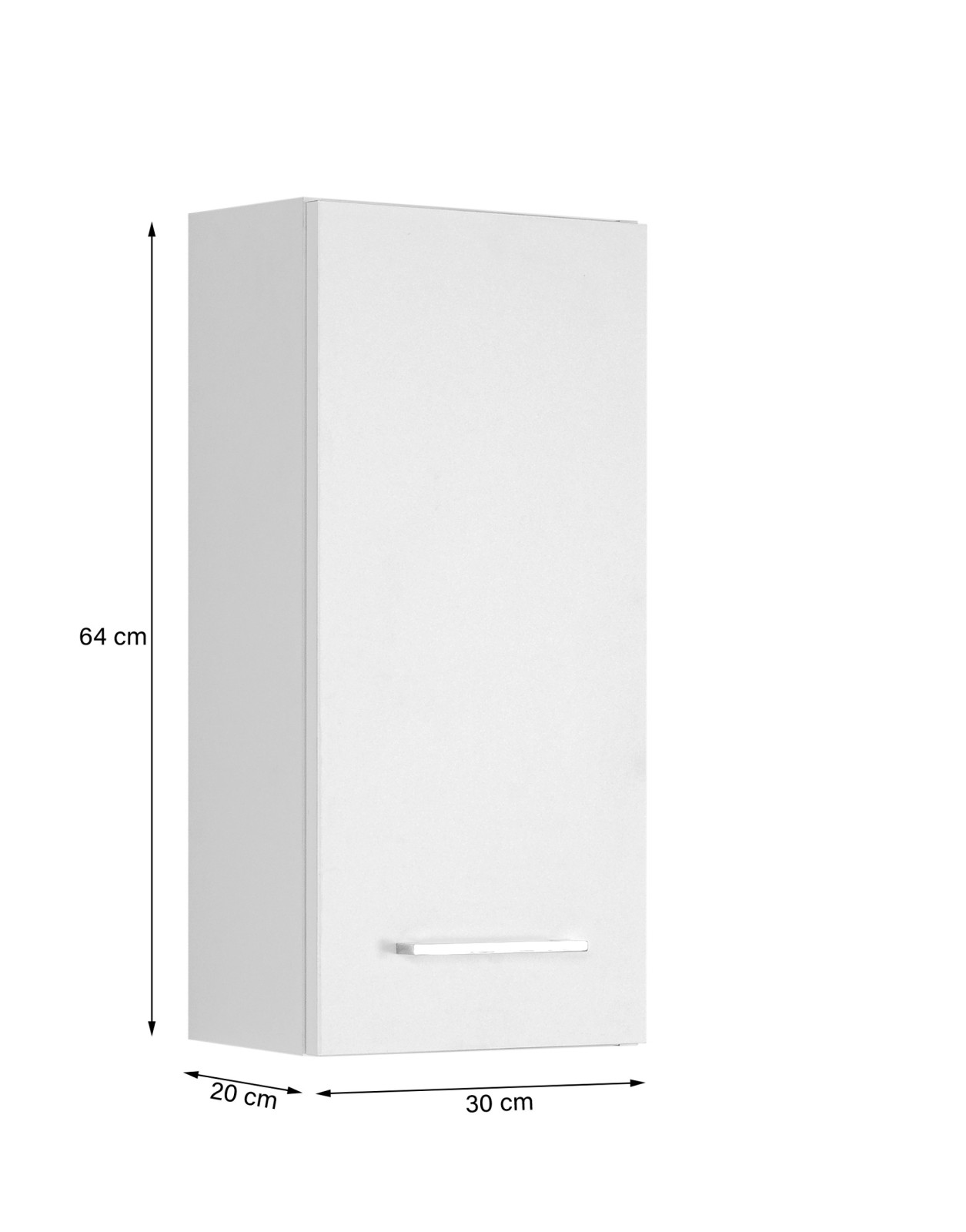 Hängeschrank PARIS - Wotaneiche - weiß - 30 cm