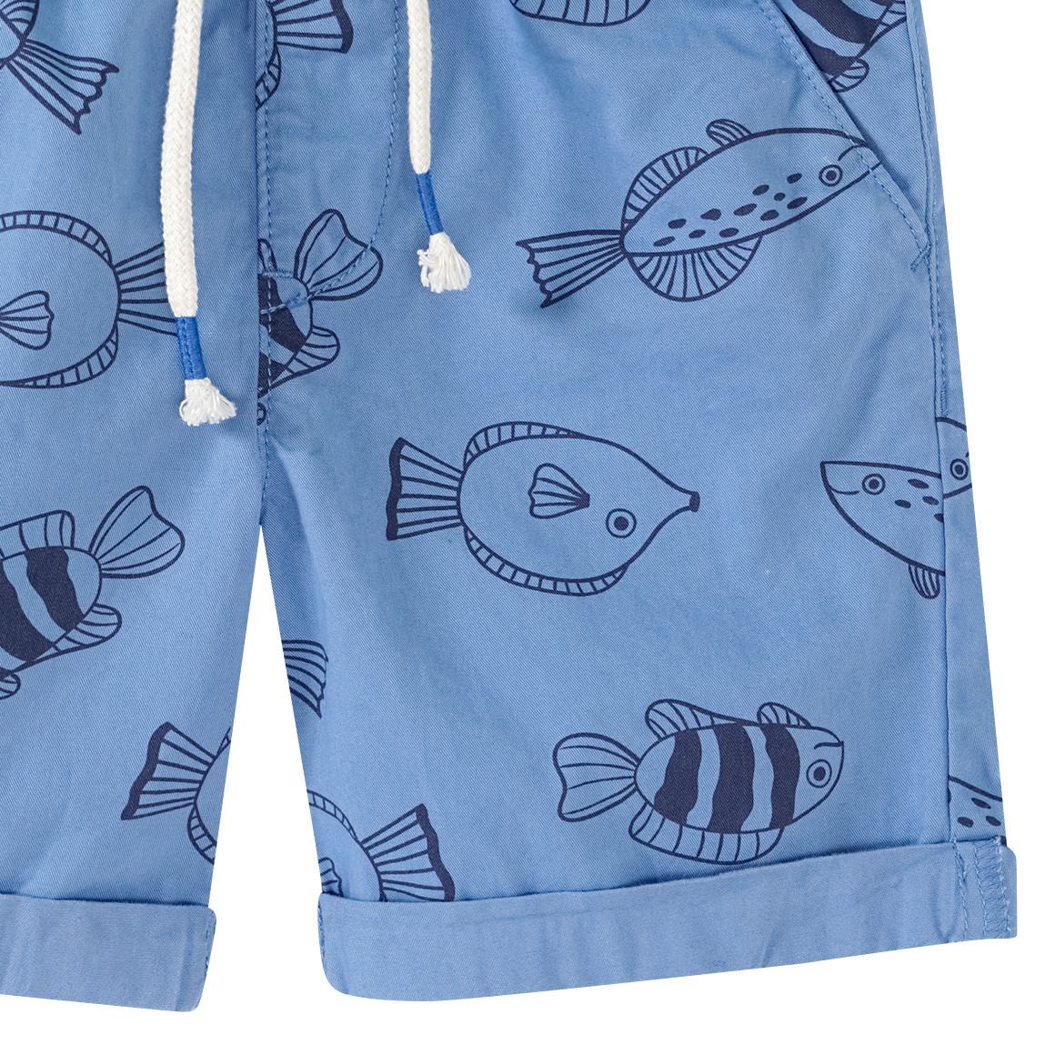 Topolino Jungen Shorts mit Fisch-Allover blau