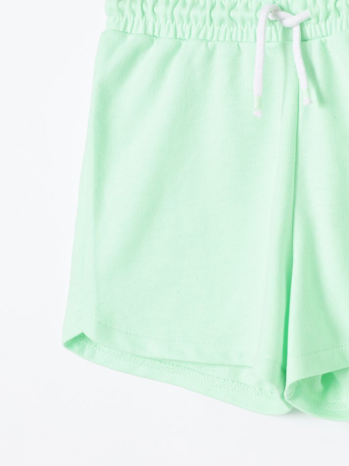 Conjunto de 2 shorts de pelúcia lisos e básicos - Verde Fluorescente