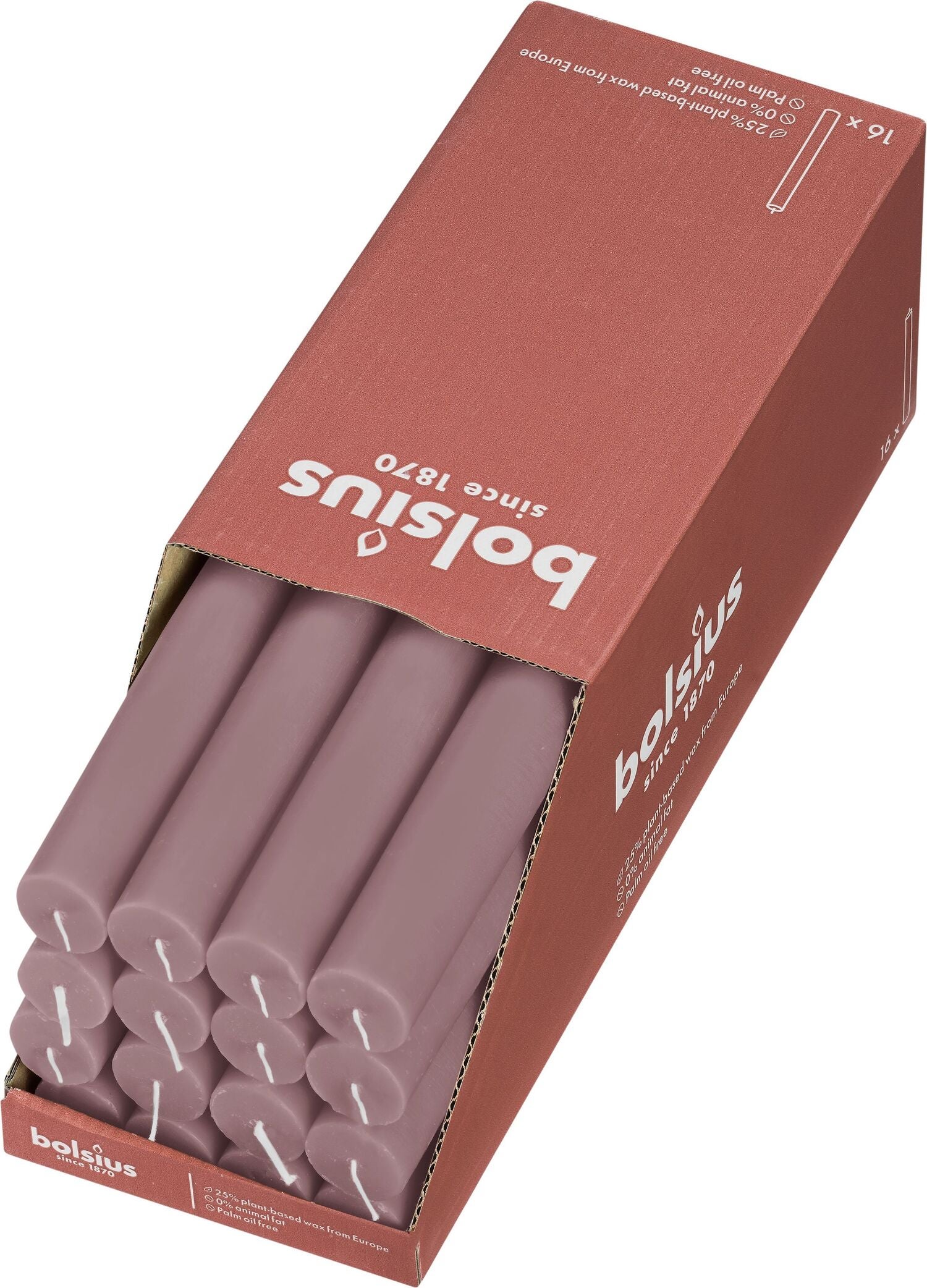 Bolsius dinerkaars Rustiek Shine roze / grijs 13 uur D 2,3 H 27 cm