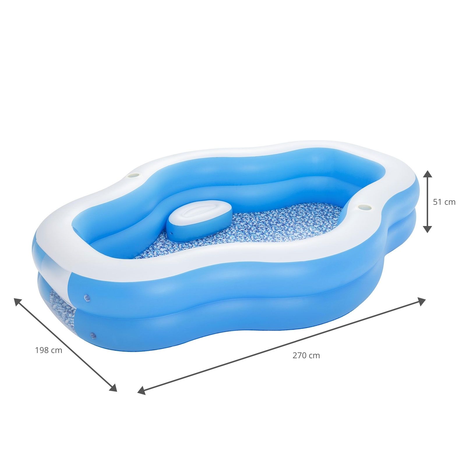 Piscina inflável infantil Bestway 270x198x51 cm com janela transparente