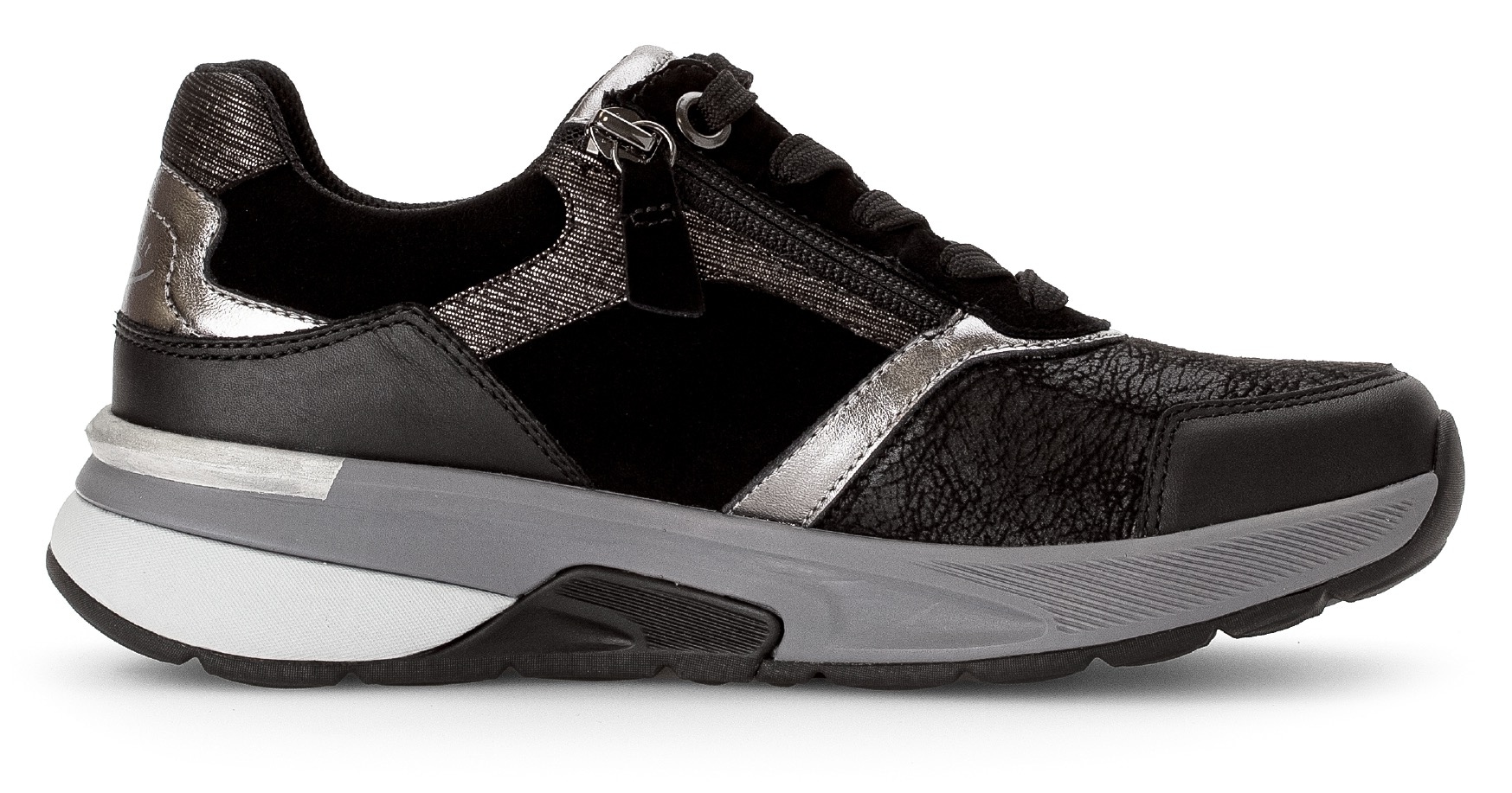 Gabor Rollingsoft Keilsneaker  , Keilabsatz, Freizeitschuh, Halbschuh, Schnürschuh,  Kontrastbesätze