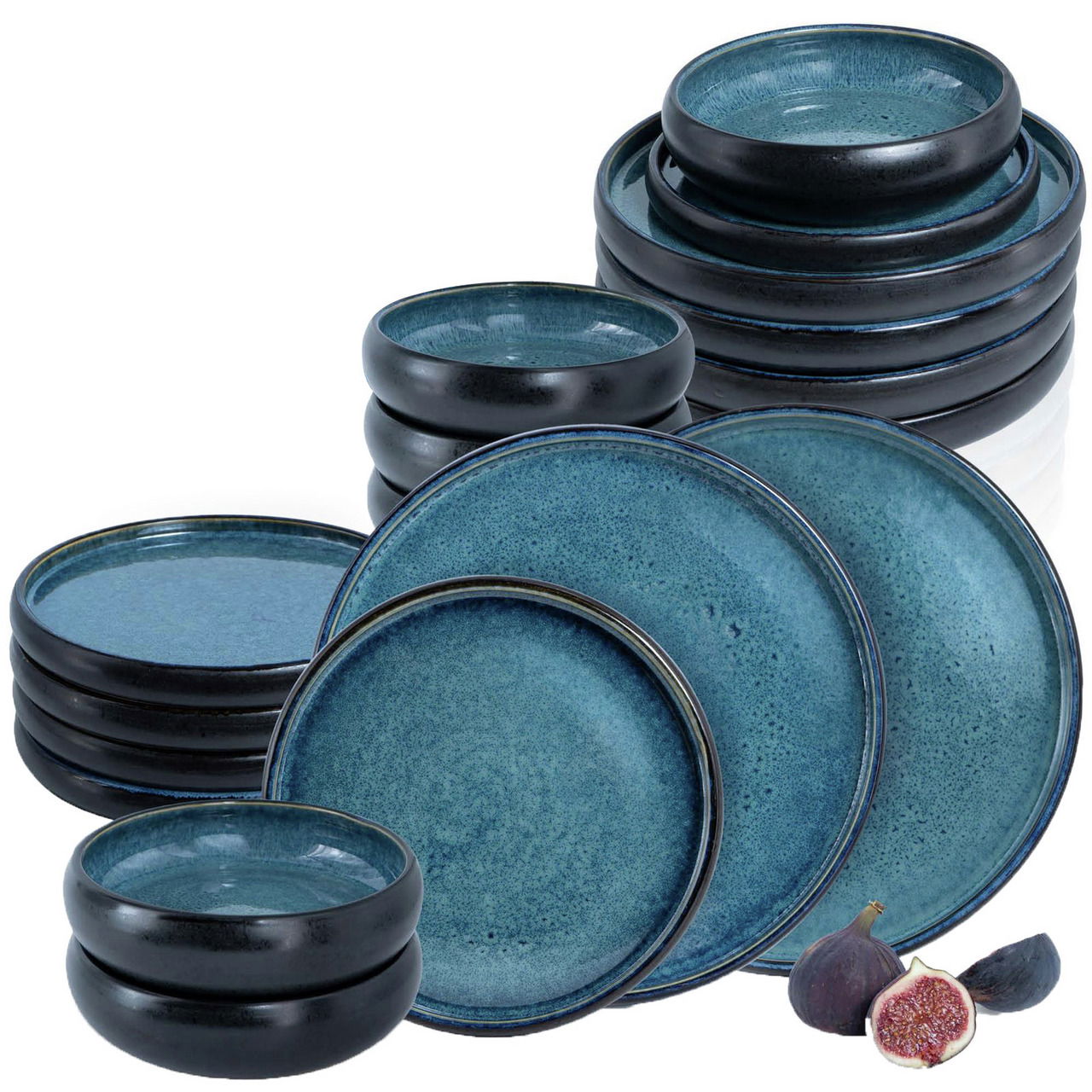Moritz & Moritz Tafelservice 18-tlg Blau Reaktiv