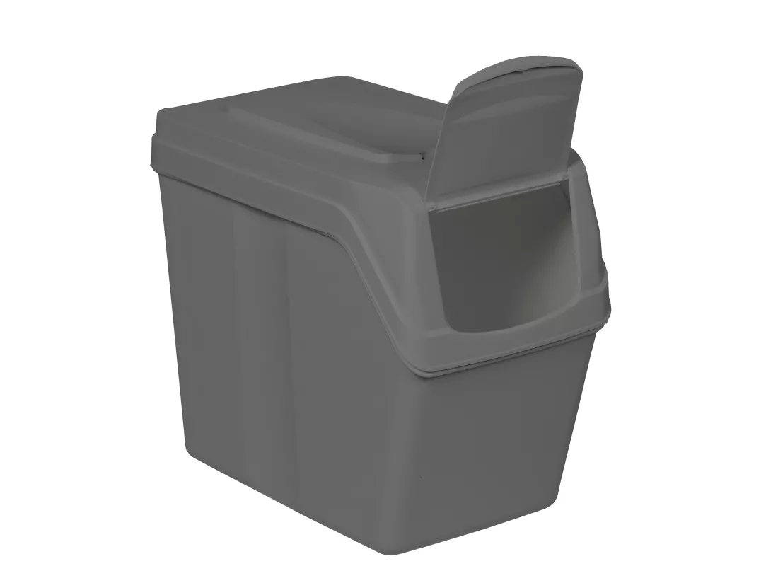 Ensemble de 5 cubes de recyclage 100L Prosperplast Sortibox de plastique gris