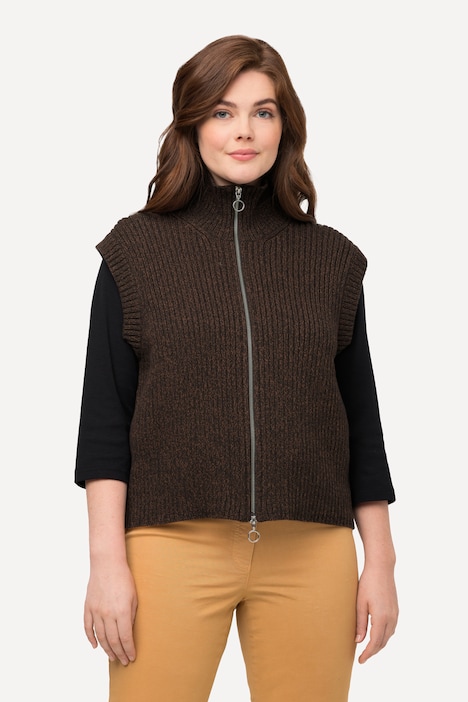 Weste, Stehkragen, 2-Wege-Zipper, ärmellos, Biobaumwolle