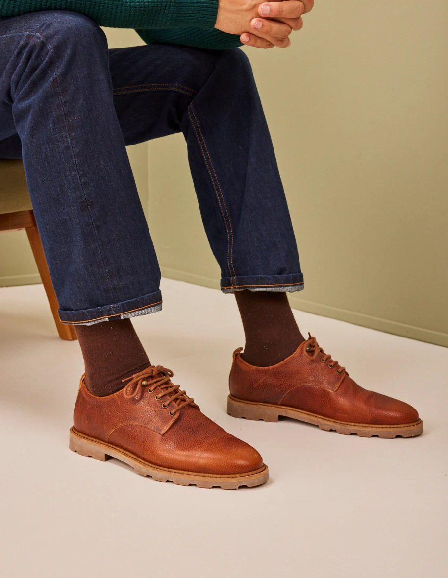Derbies Simon - Pull up grainé miel
