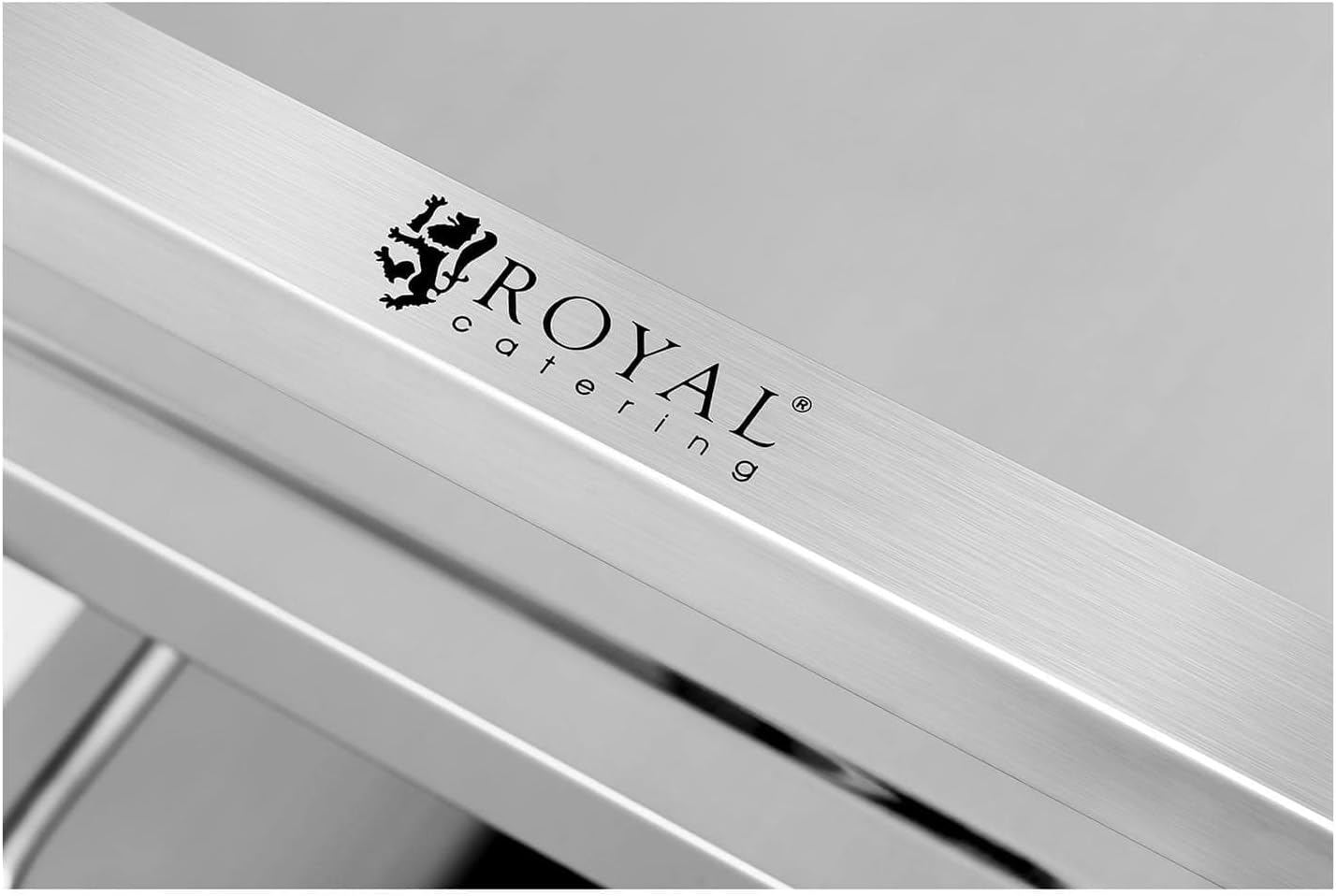 Royal Catering RCSW 3E Servierwagen Küchenwagen (2 Borde, 60 cm Abstand, vibrationsarme 360° drehbare Rollen, Feststellbremsen, bis 160 kg, Edelstahl)