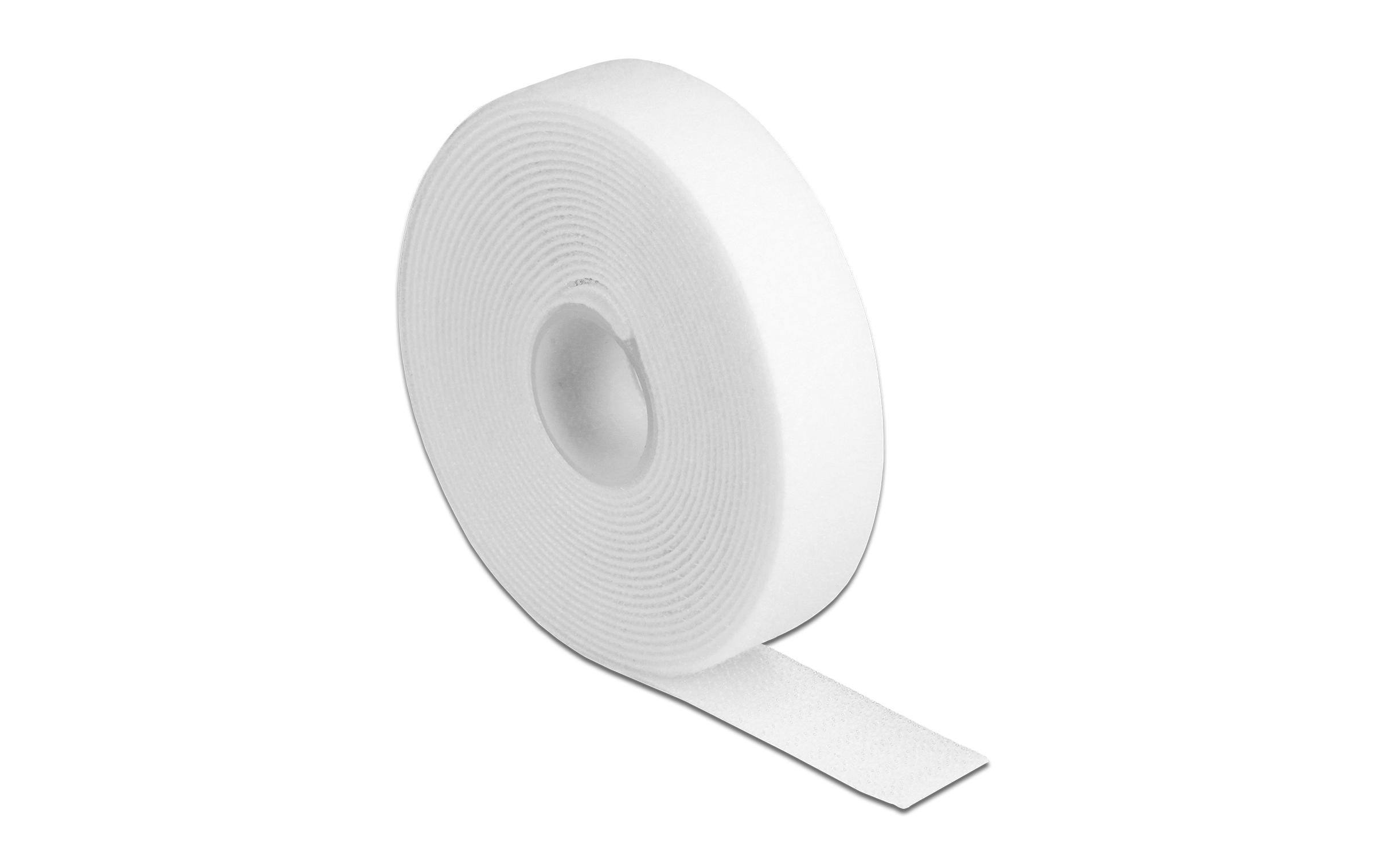 Klettband 3m x 20mm WeissDelock Klettband auf Rolle L 3 m x B 20 mm weiss