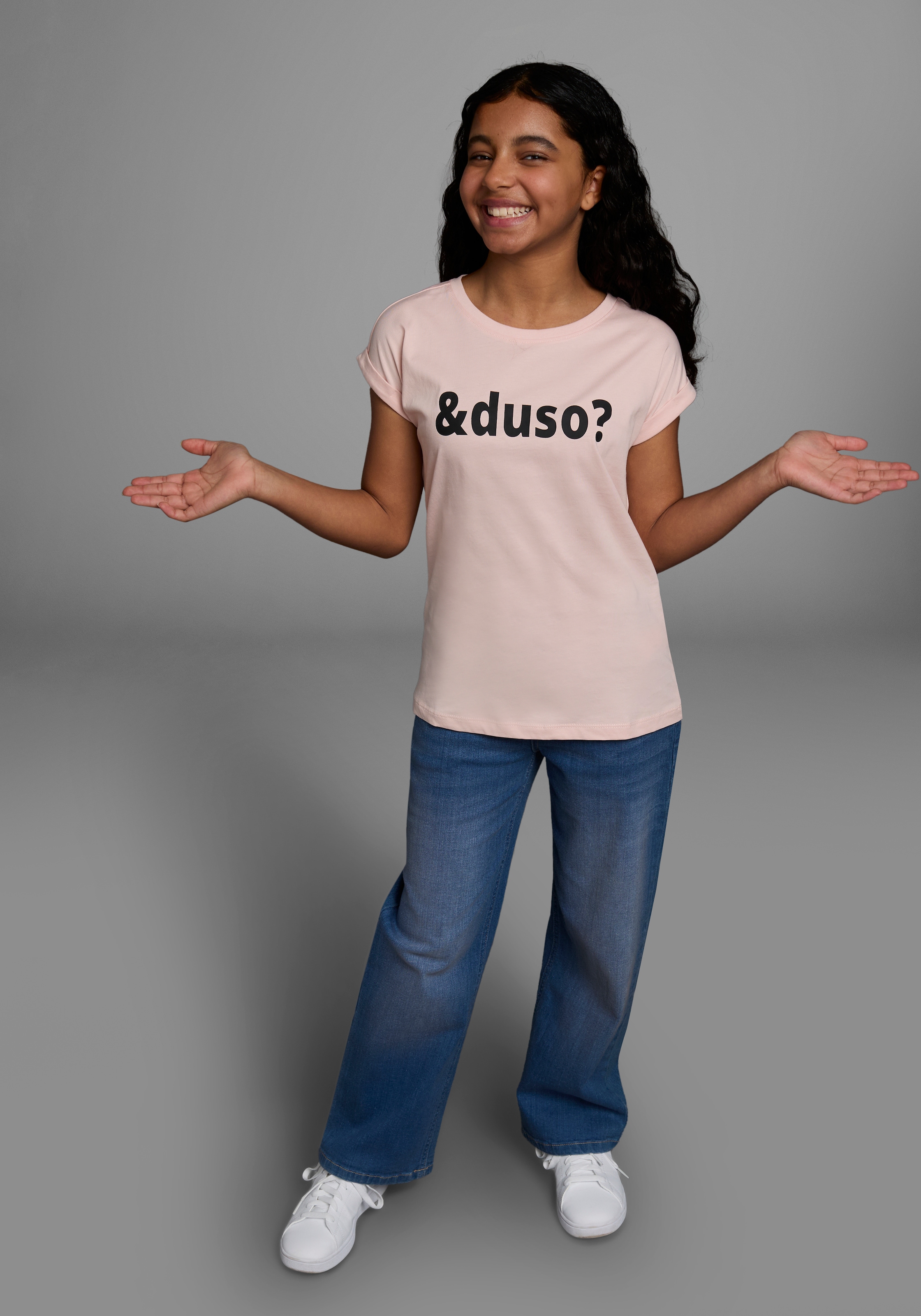 KIDSWORLD T-Shirt »&duso?«, kurzärmelig,  bedruckt,  Rundhalsausschnitt,  aus Baumwolle