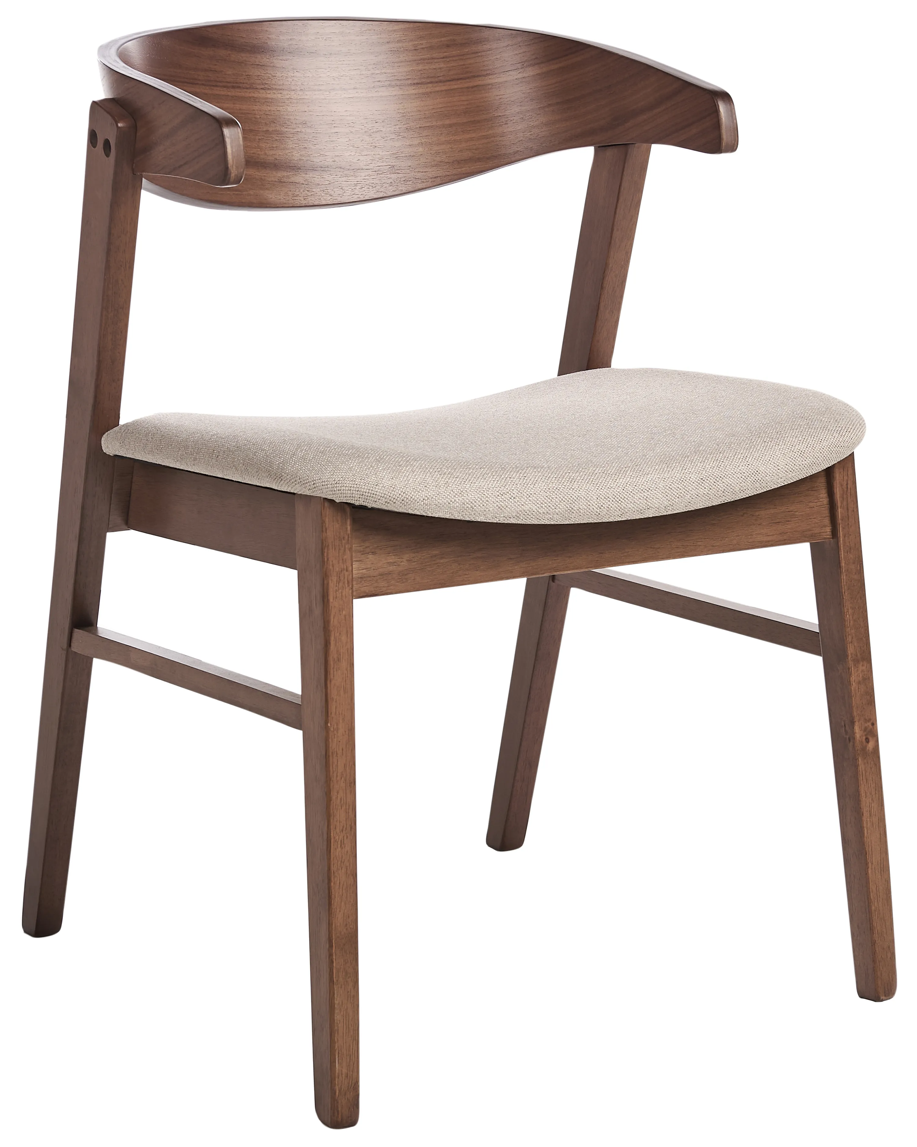 Set van 2 eetkamerstoelen LILLY Donkerbruin/beige