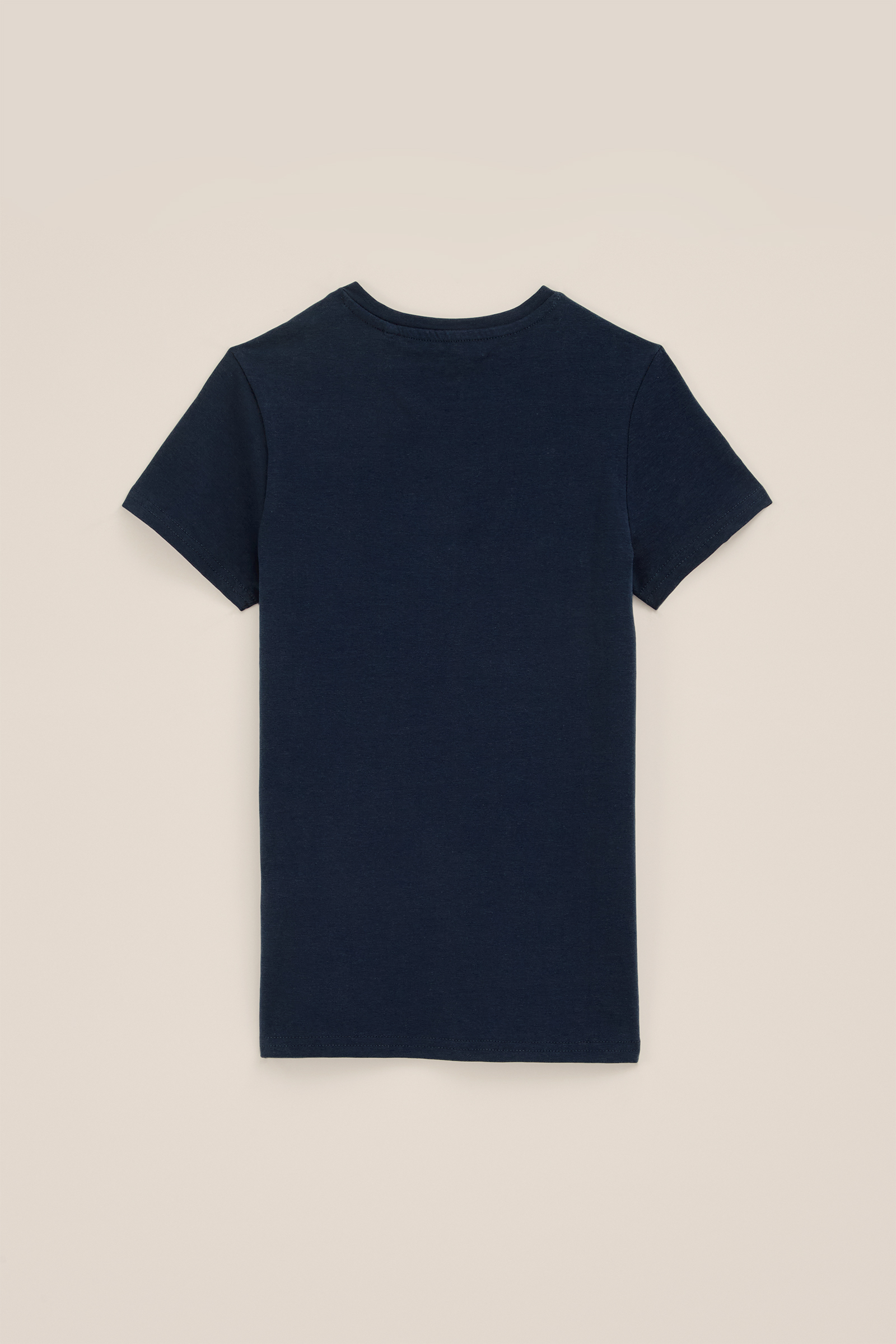 Jongens basic T-shirt met V-hals WE Fashion Donkerblauw