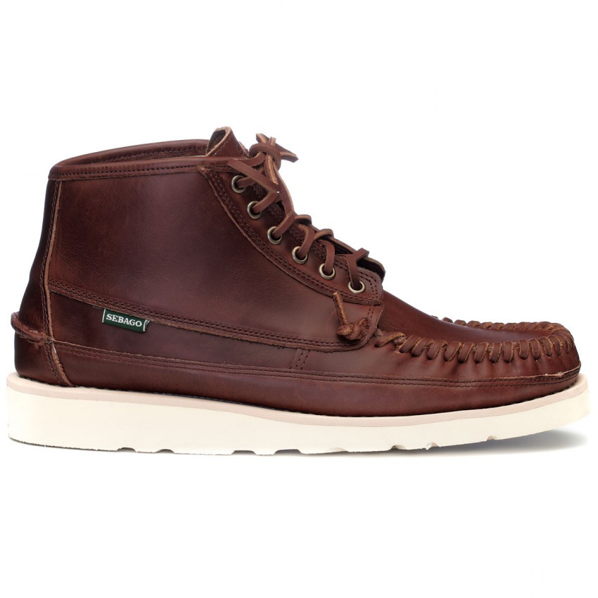 SENECA MID Brown Cinnamon-Chaussures montantes en cuir lisse tanné pour homme