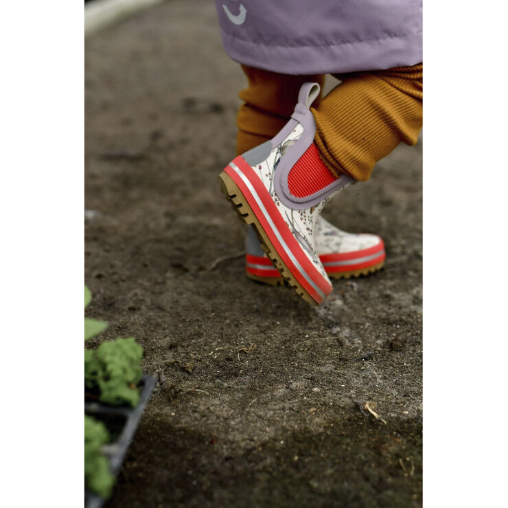 Mikk-Line Short Wellies - AOP Off-white