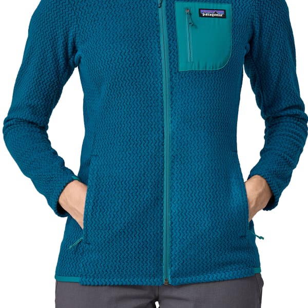 Veste polaire randonnée PATAGONIA W'S R1 AIR FULL-ZIP HOODY LAGOM BLUE