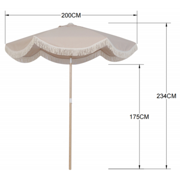 Handson parasol Pula beige rond Ø 200 cm