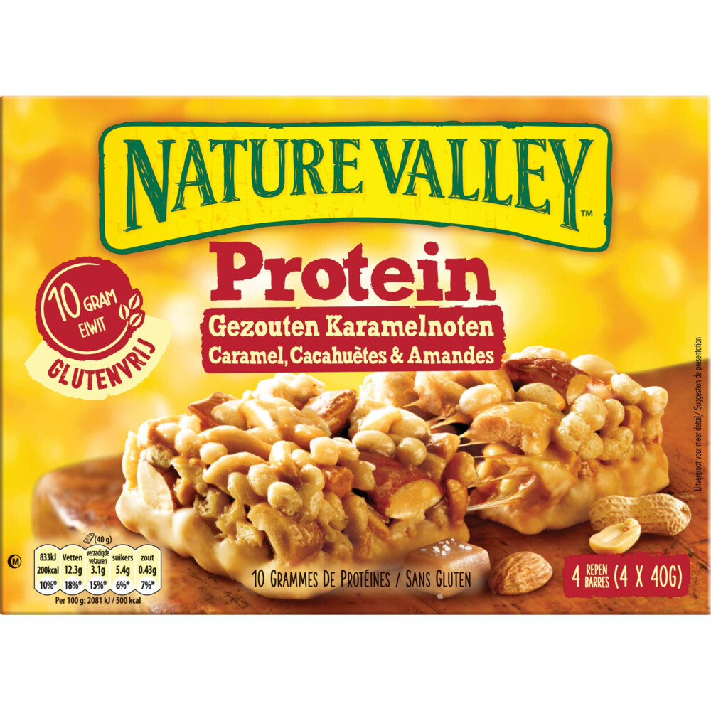 6x Nature Valley Proteine Gezouten Karamelnoten 4-pack4 stuks