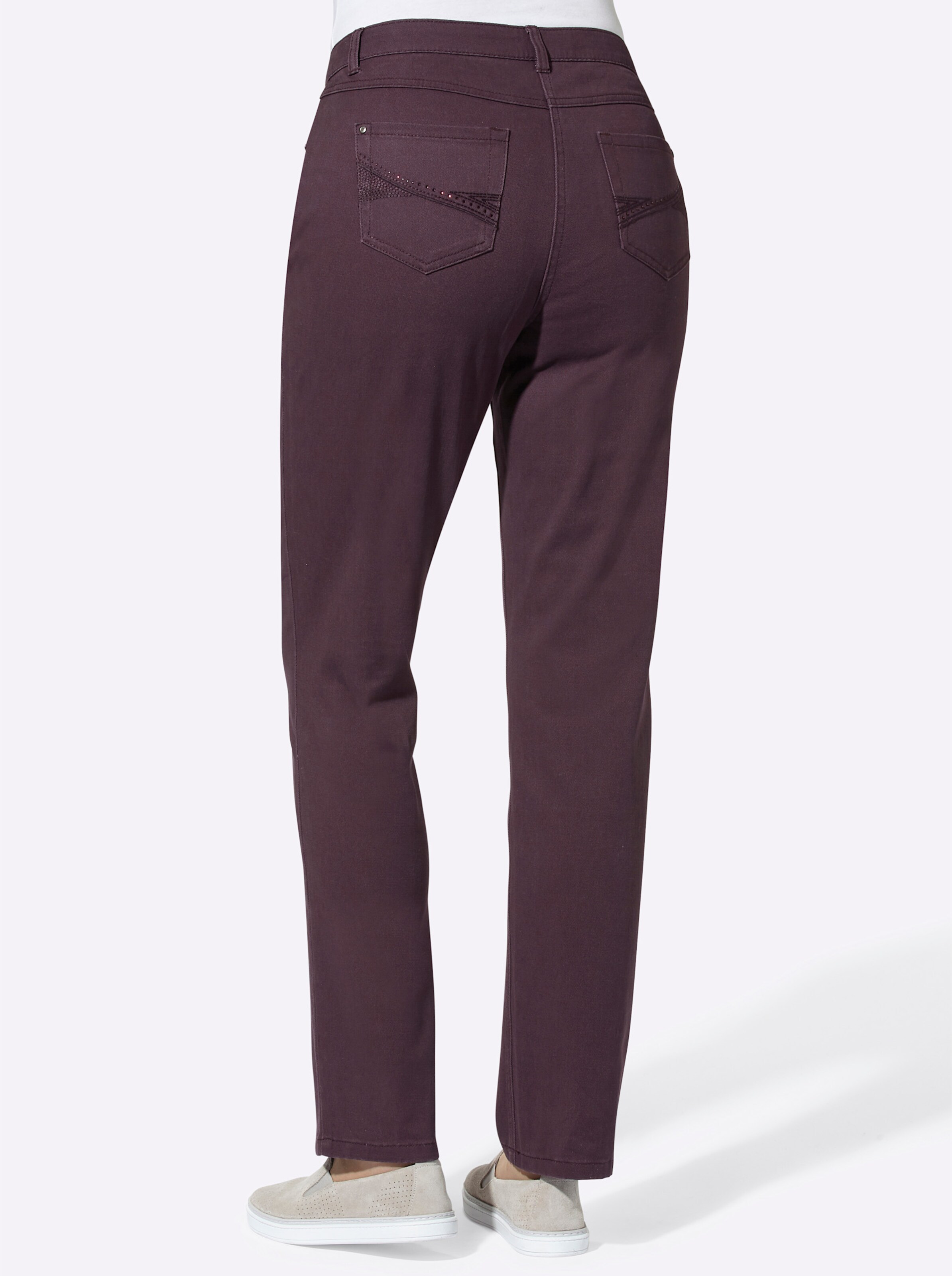 5-Pocket-Jeans in aubergine