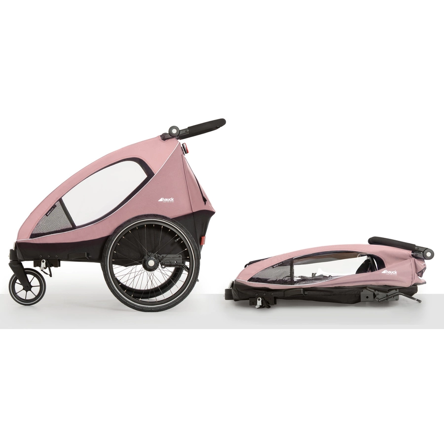 hauck 2in1 Fahrradanhänger und Buggy Dryk Duo Rose