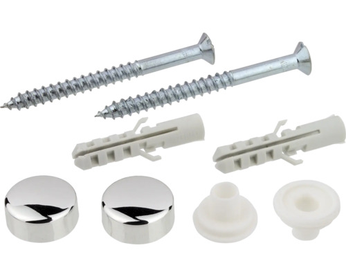 Chromen toilet montageset