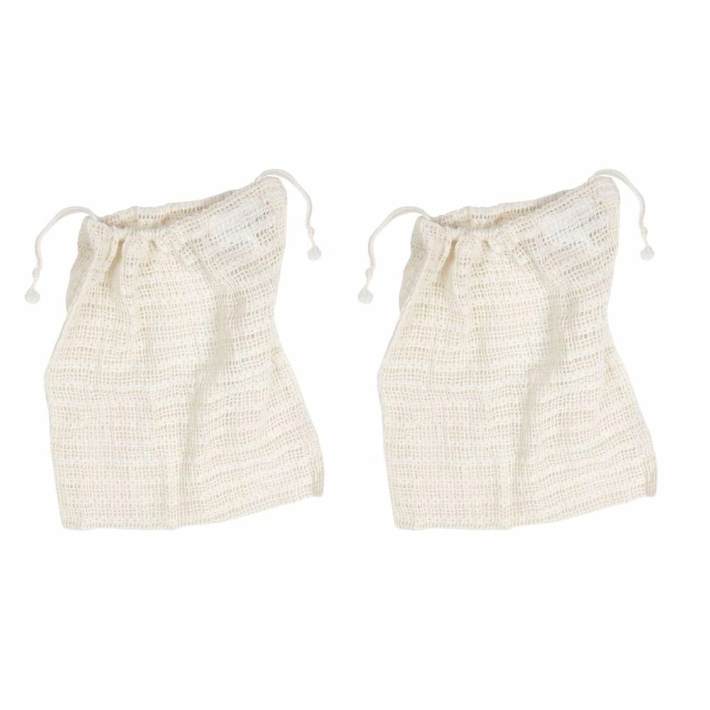 2 pochettes de lavage en coton bio 28 x 26 cl