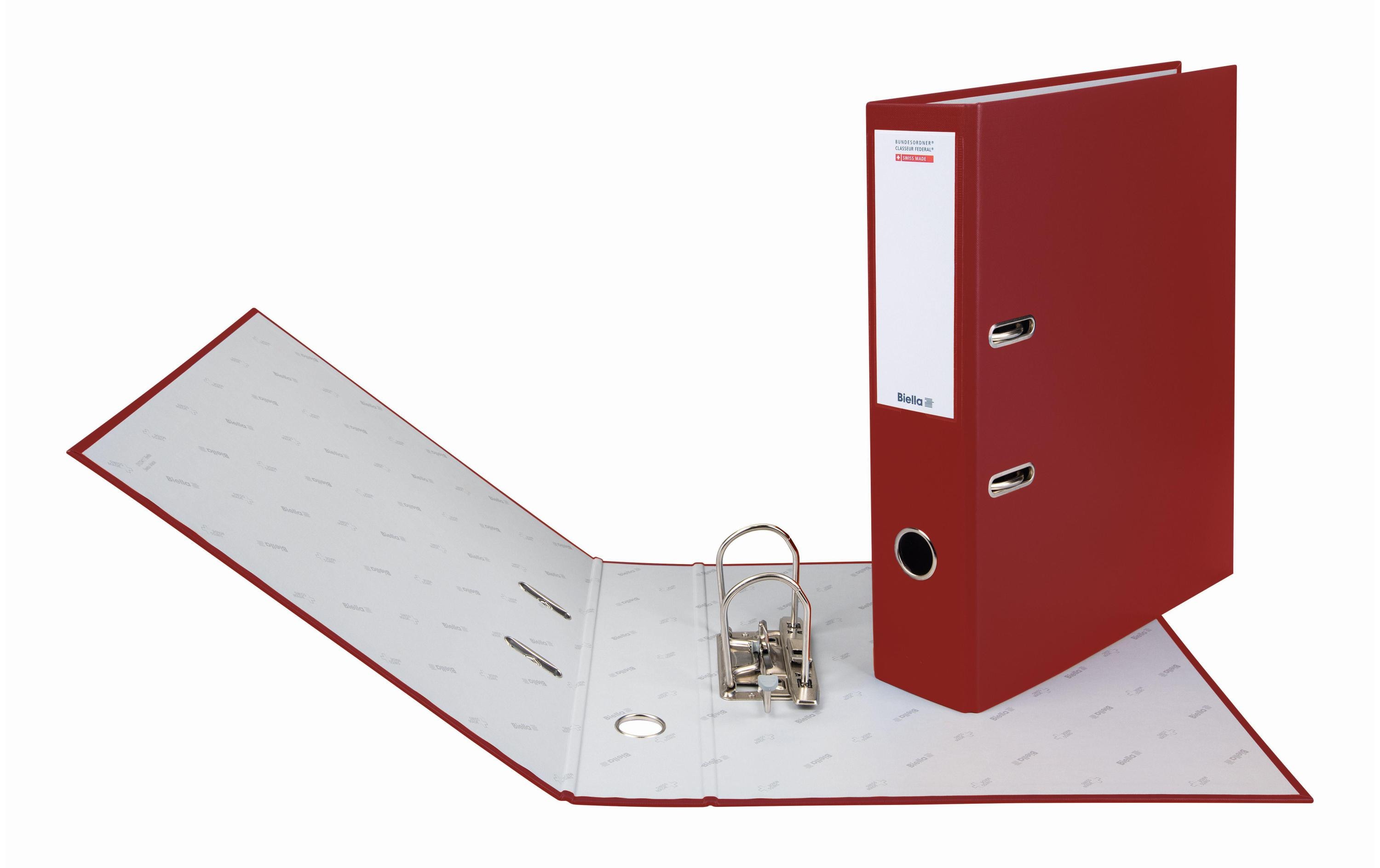 Bundesordner A4 7 cm, WeinrotMit Hebelmechanik Strong und mit Druck-Niederhalter