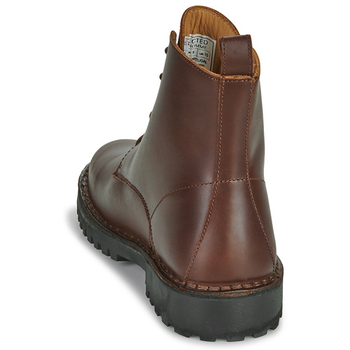 Selected - SLHRICKY LEATHER LACE-UP BOOT - Marron