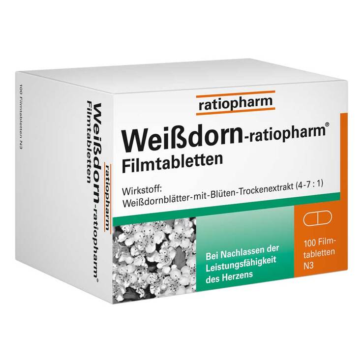 Weißdorn-ratiopharm® Filmtabletten, 100 St