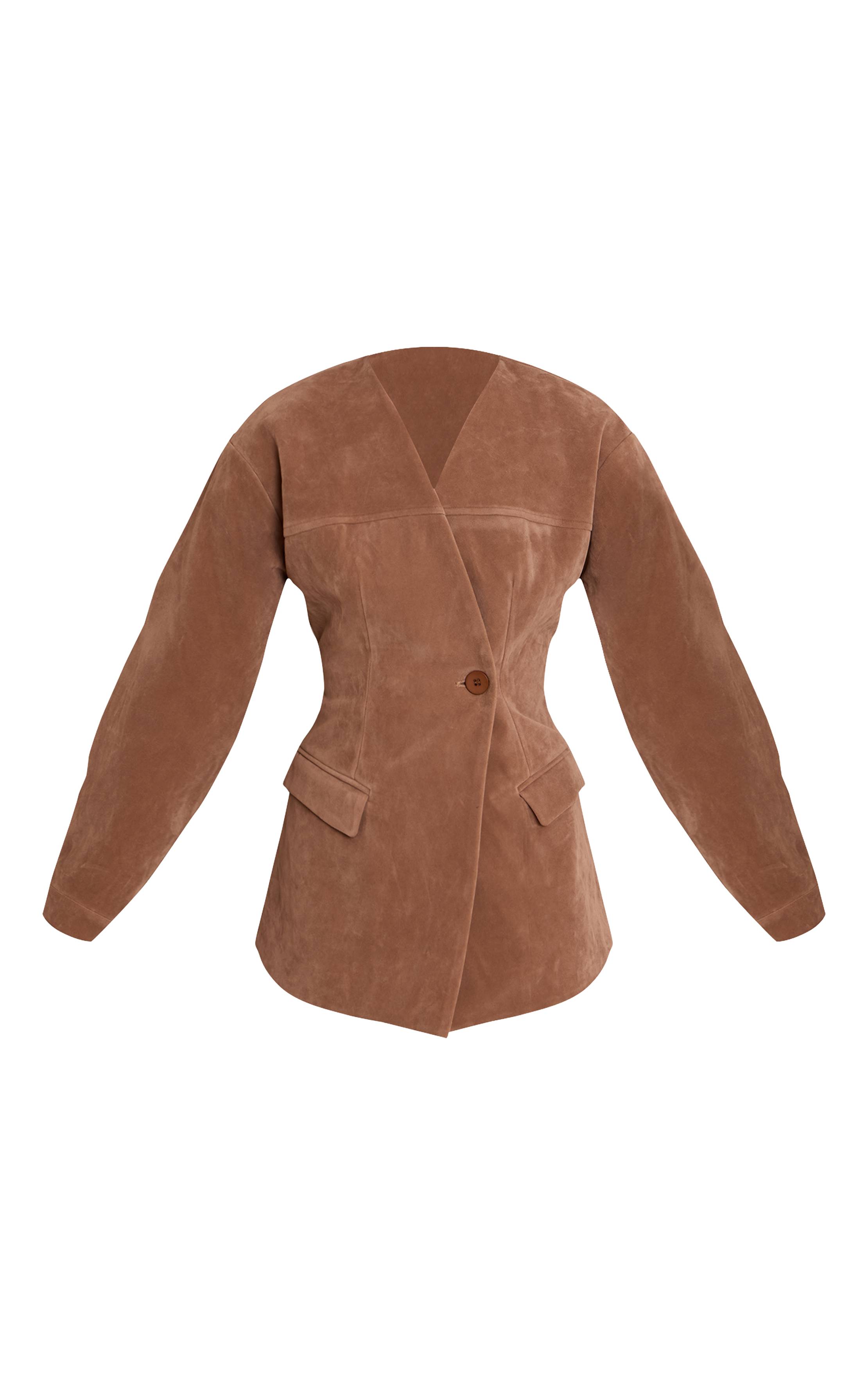 Sable Blazer Asymétrique En Synthétique