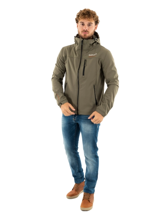 Blousons et vestes superdry hood ripstop softshell 8mi dusty olive green
