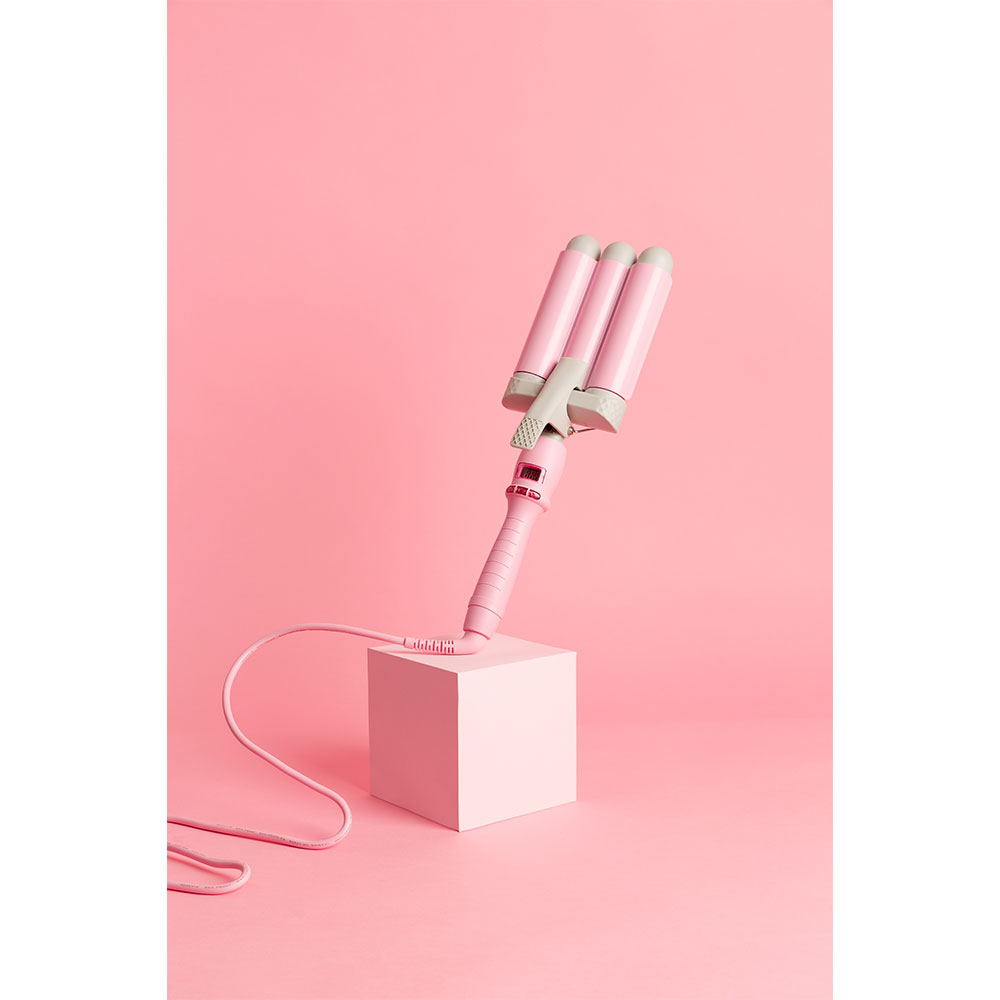 Pro Waver 32mm Dreifaches Keramik Welleneisen Lockenstab  - Pink