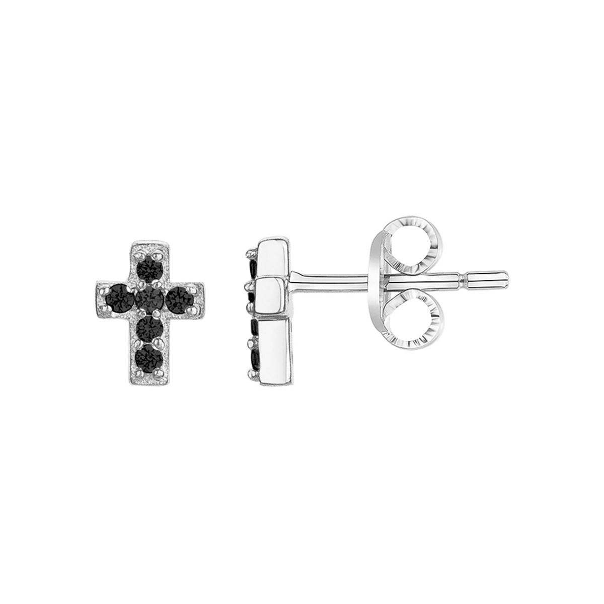 Boucles d'oreilles en Argent avec oxyde de zirconium blanc
