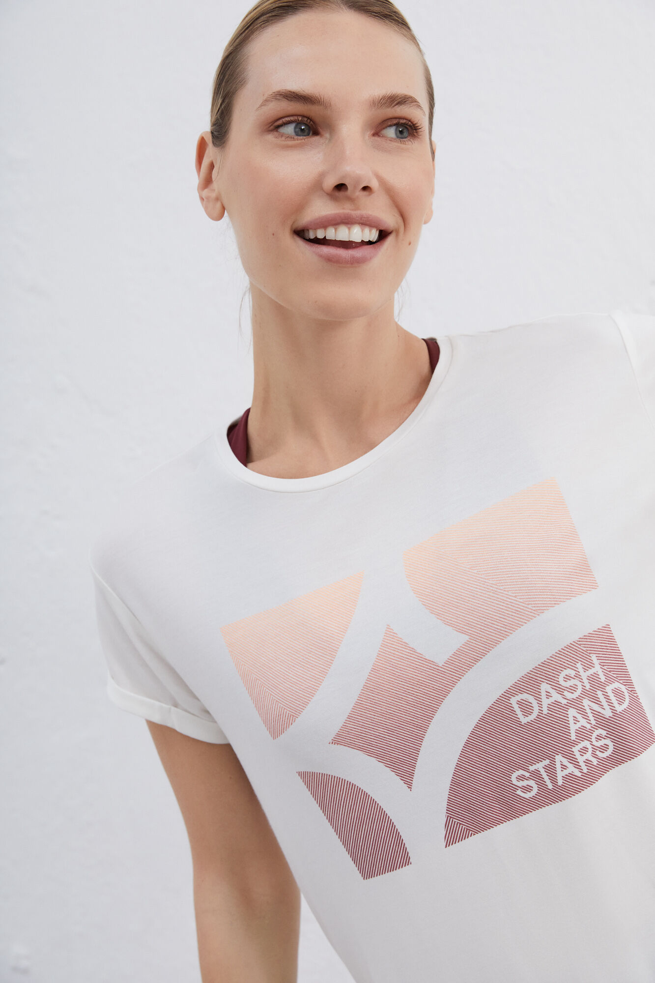 Camiseta bege fluida - bege