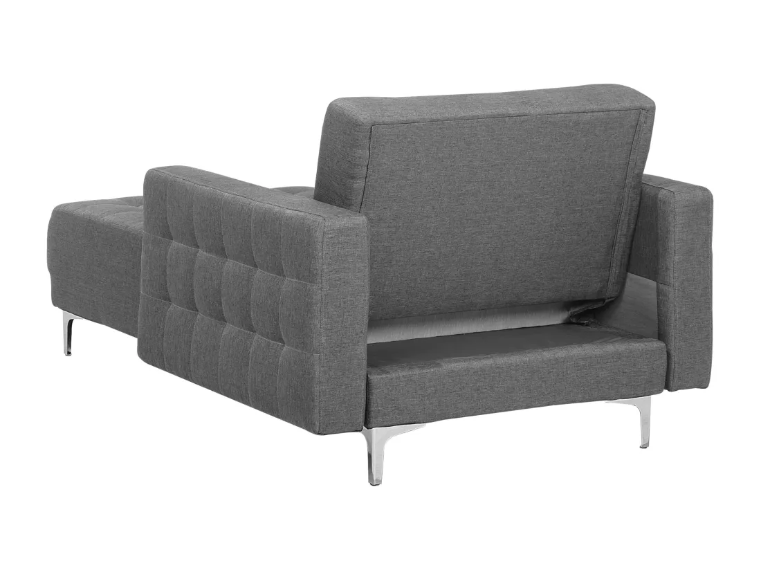 Chaise longue en tissu gris clair ABERDEEN