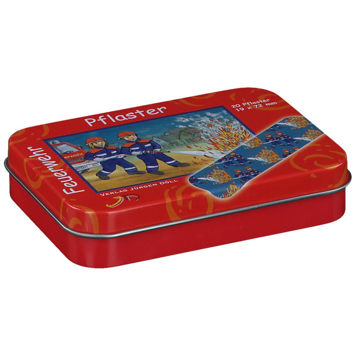 Feuerwehrpflaster 19 x 72 mm in Sammeldose