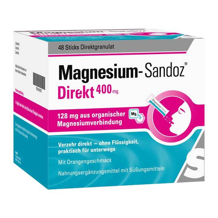 Magnesium Sandoz Direkt 400 mg Sticks, 48 St