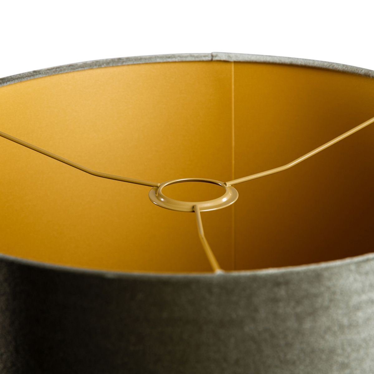 Velours lampenkap groen met gouden binnenkant 40/40/40
