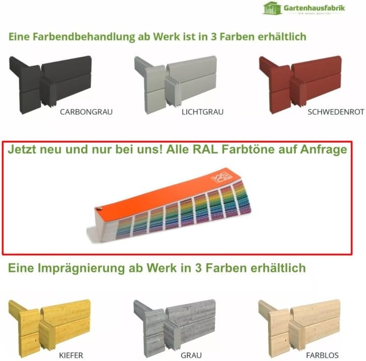 Pultdach Gartenhaus Modell Ezra 3D 296 x 296 cm inkl. Fußboden Farbe Kiefer/Pinie Imprägnierung