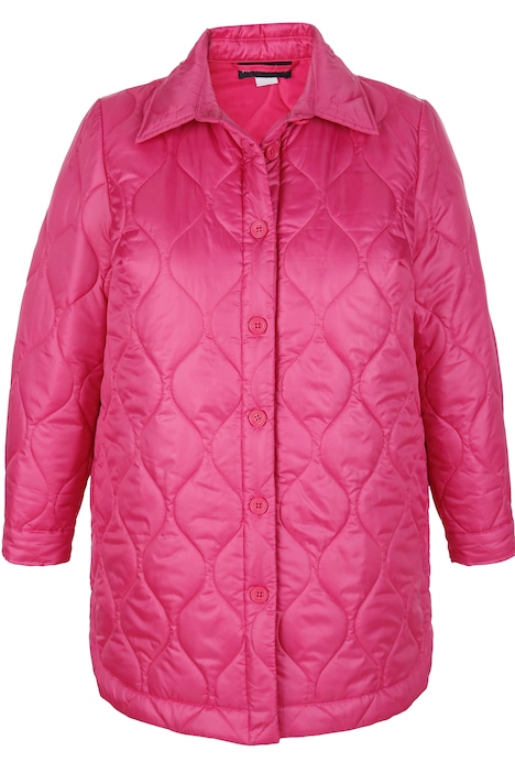 Steppjacke, Straight Fit, Hemdkragen, Langarm