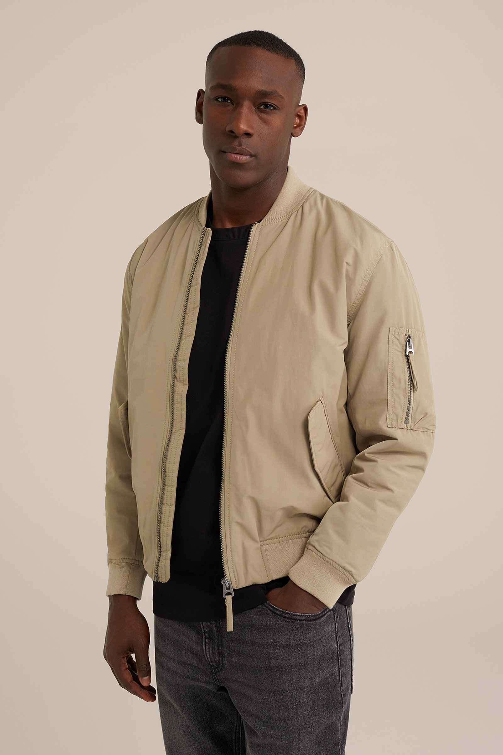 waterafstotend bomberjack WE Fashion Beige