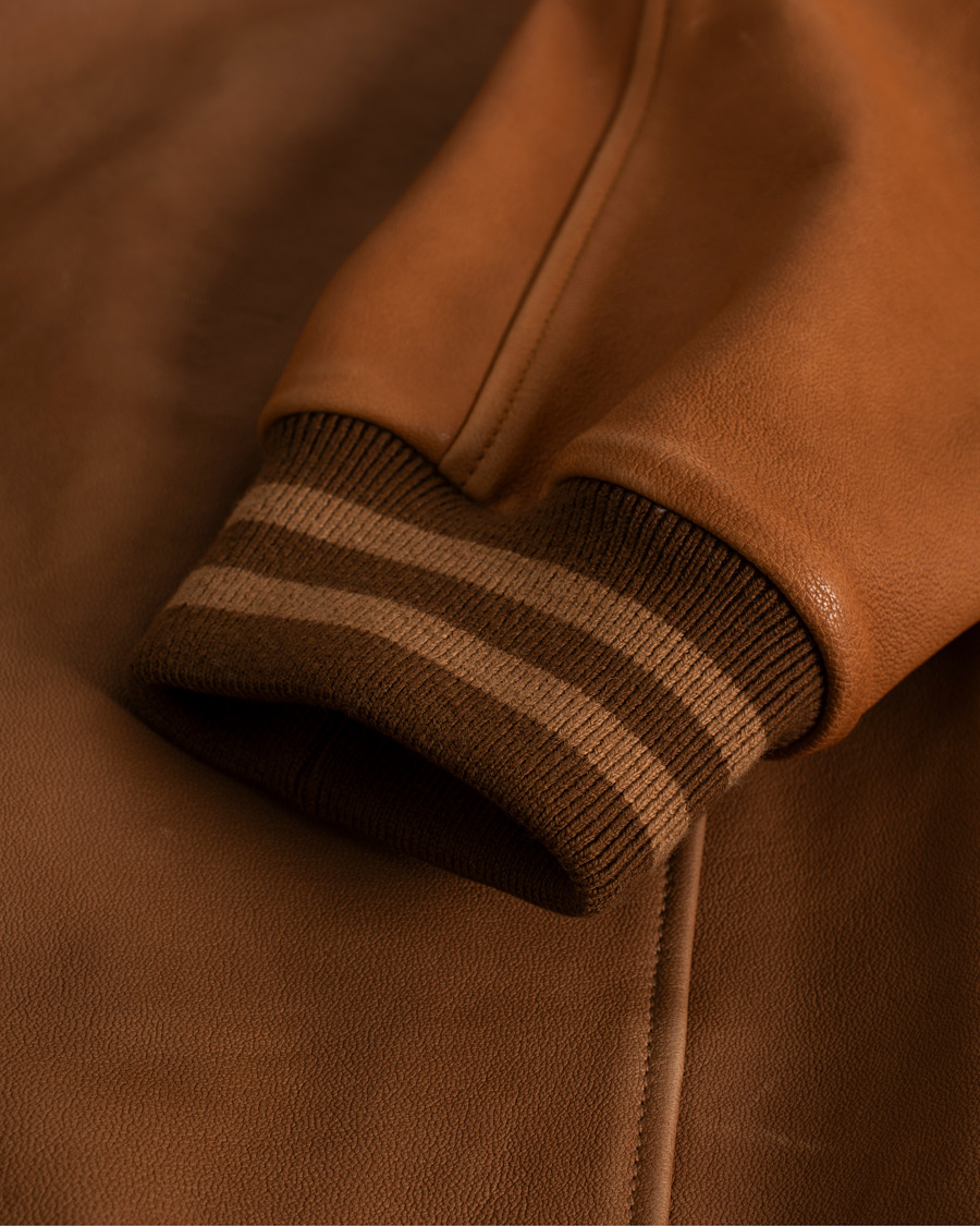 GANT Leather Varsity Jacket Brown Sugar