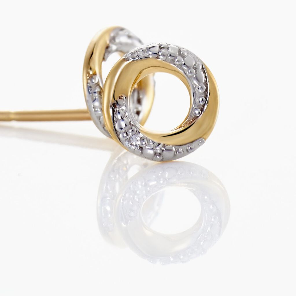 Boucles D'oreilles Puces Or Jaune Pamila Diamants