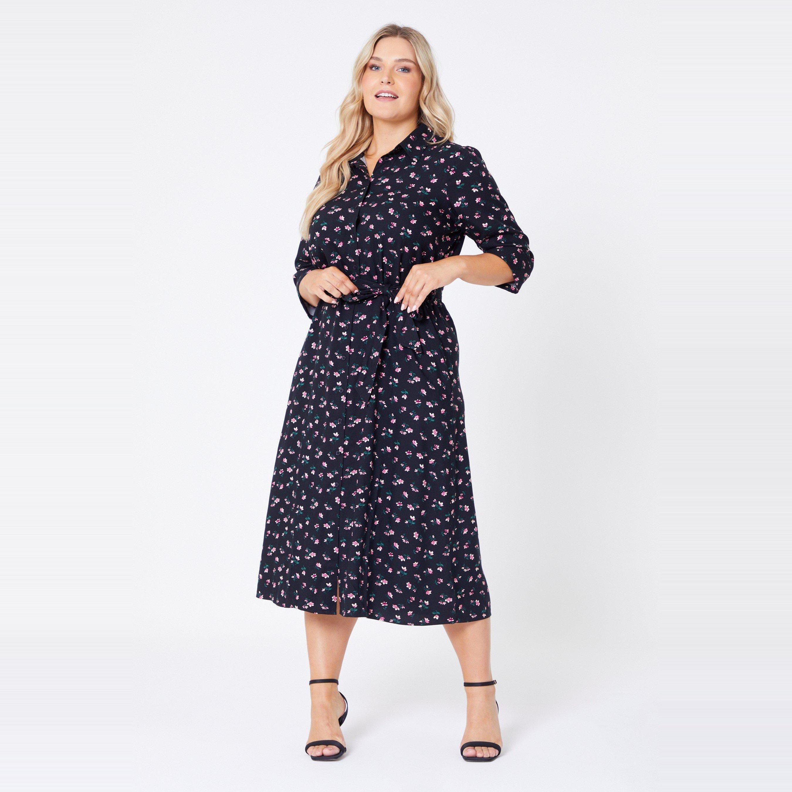 Be You Studio Printed Midi Shirt Dress