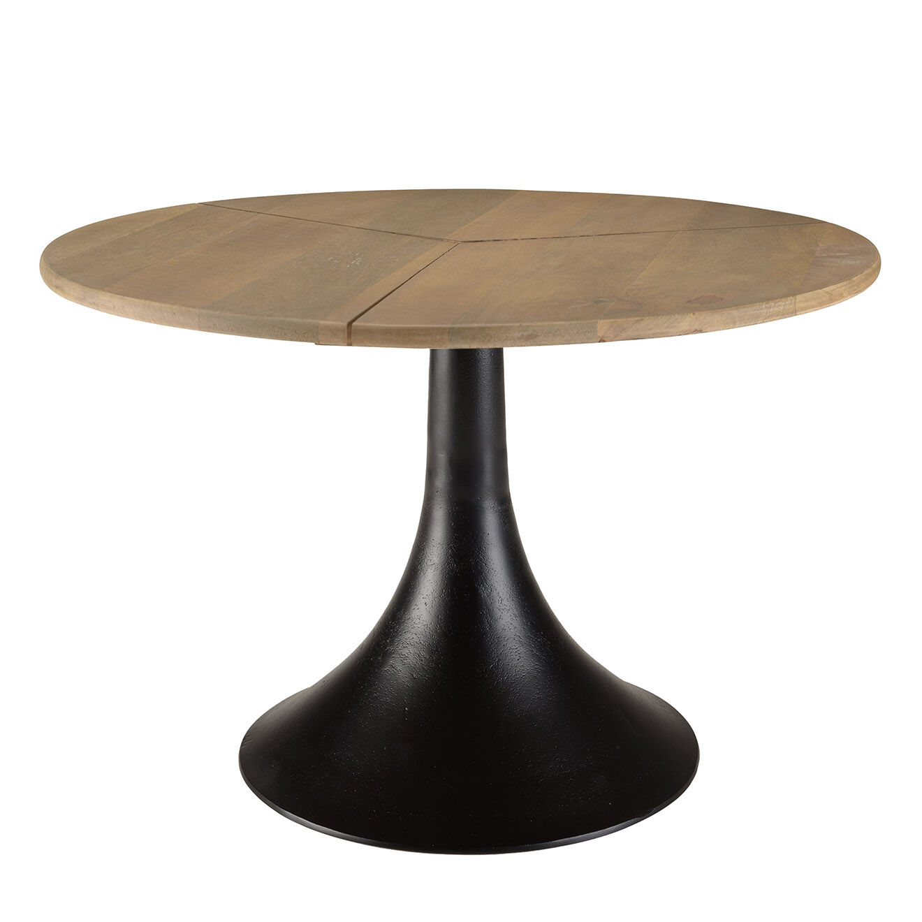 Macabane Table d'appoint plateau en manguier James noir/bois - 65x65x44 cm