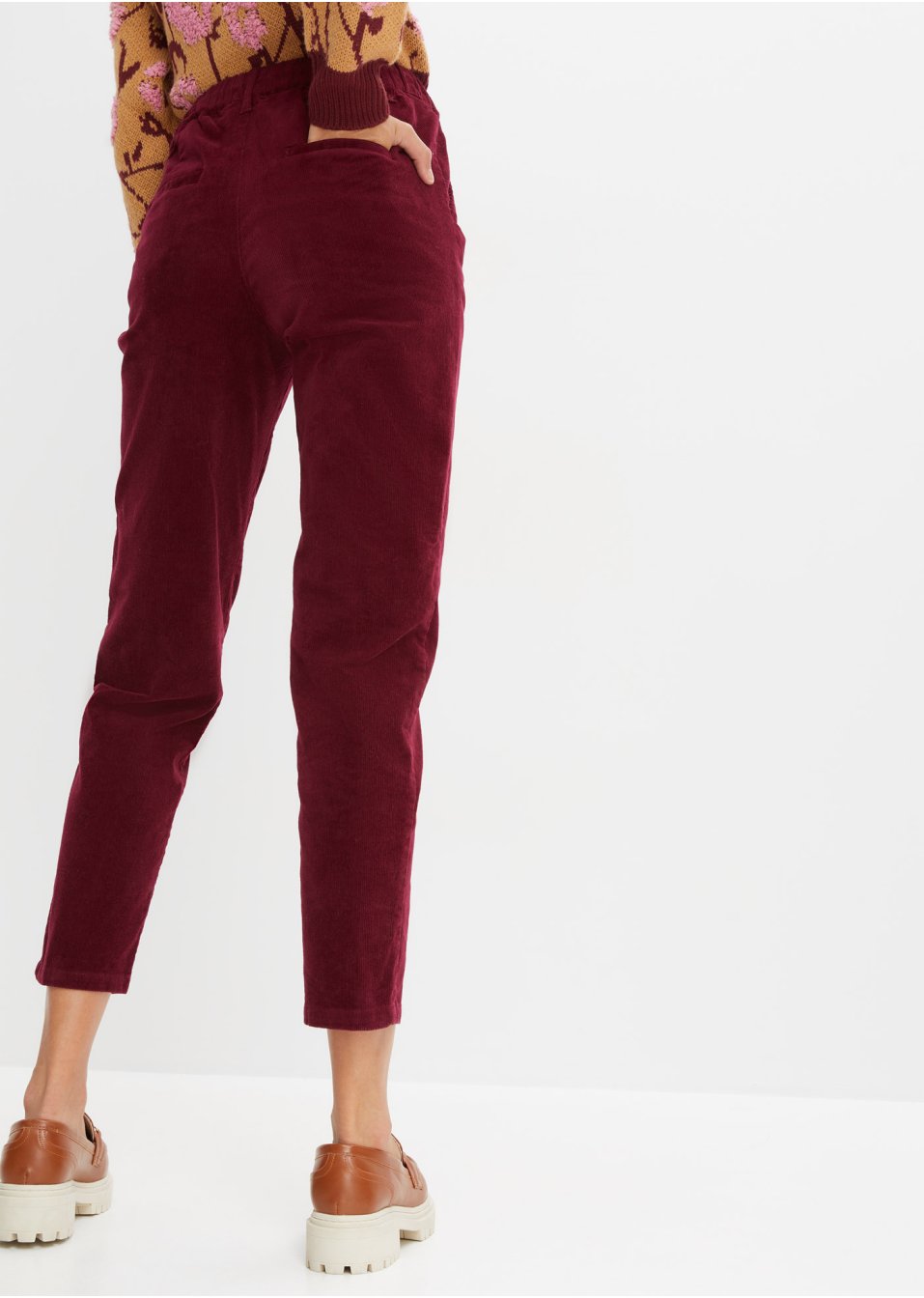 Pantalon velours côtelé avec cordon