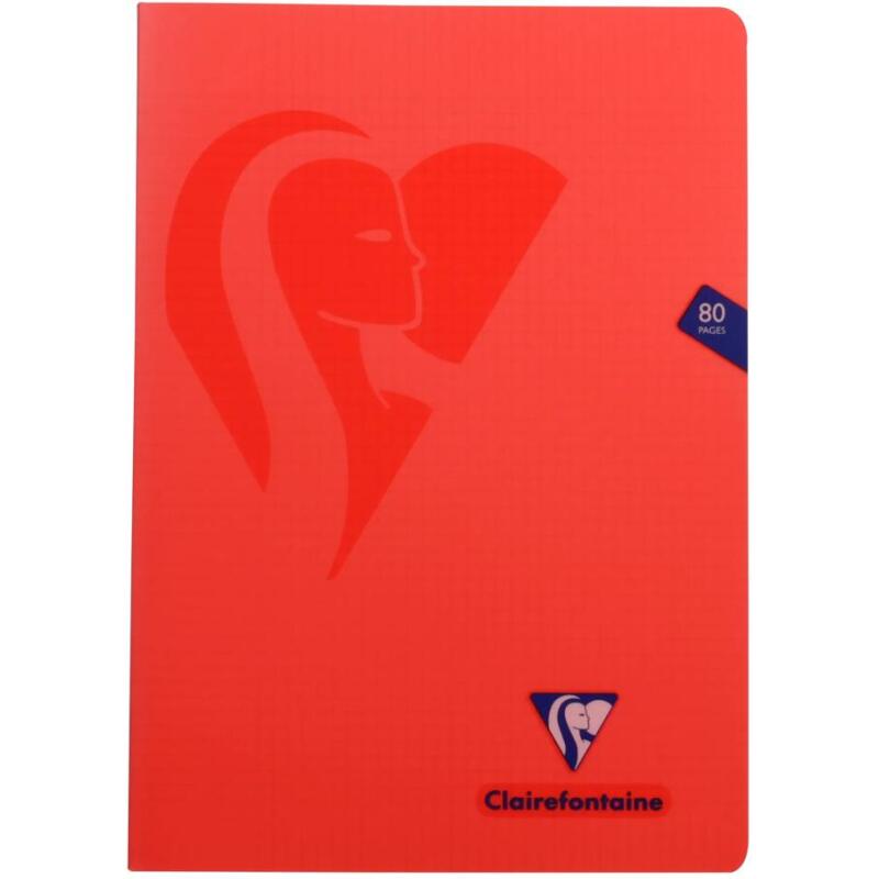 Cahier piqué Mimesys A4 96 pages quadrillé 4x4 + marge couverture polypropylène Couleur aléatoire - Assortis