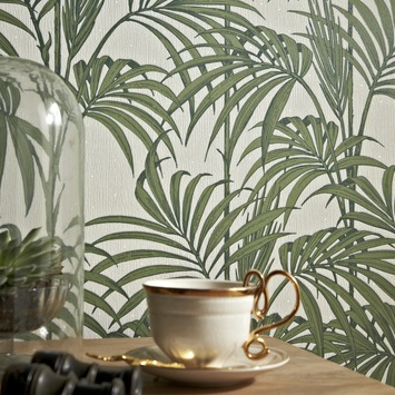 Vliesbehang Honolulu palm glitter groen 32-969