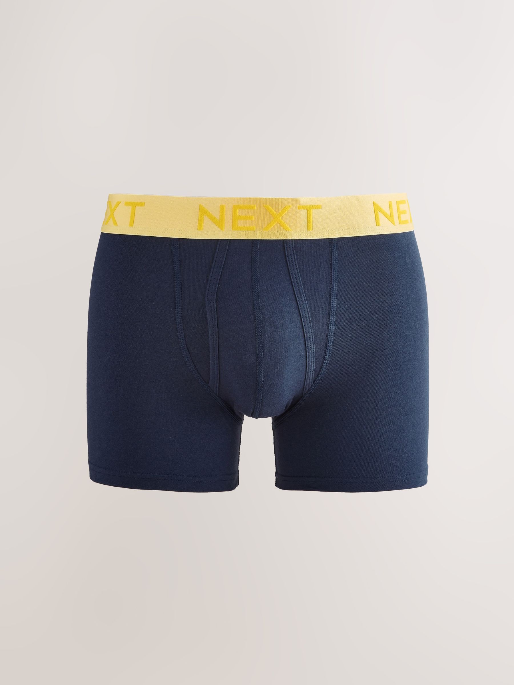 Marineblauwe felgekleurde tailleband met contrast - Standaard - 10 Boxershorts zonder plooi