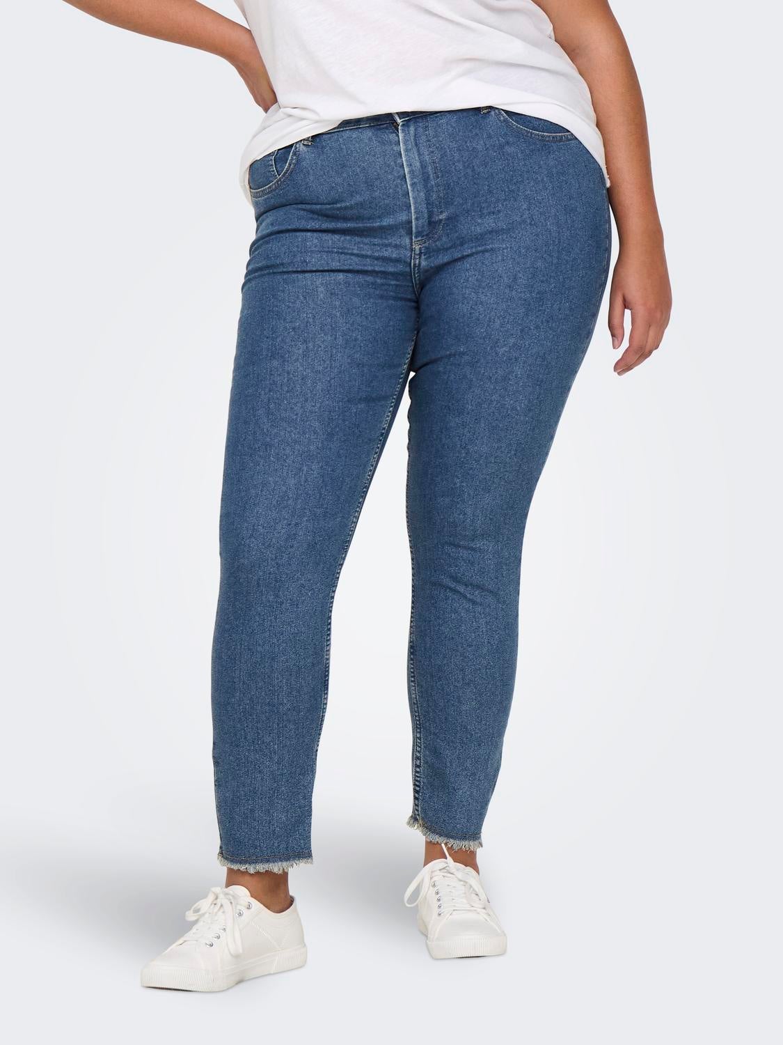 CARHUSH Mittlere Taille Skinny Fit Jeans Medium Blue Denim